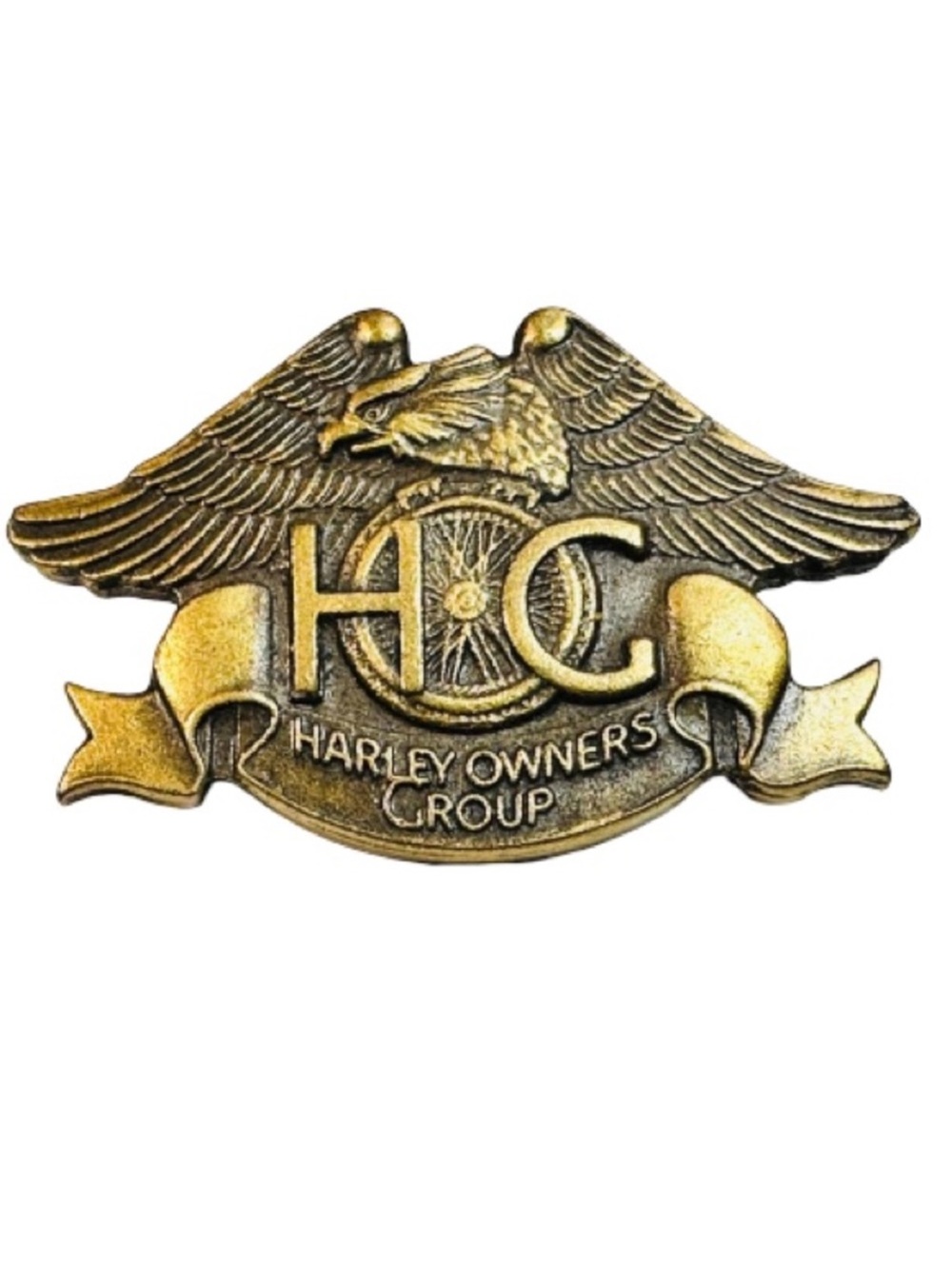 Harley Davidson HOG Eagle Harley Owners Group Brass Men’s Vest Jacket Lapel Pin